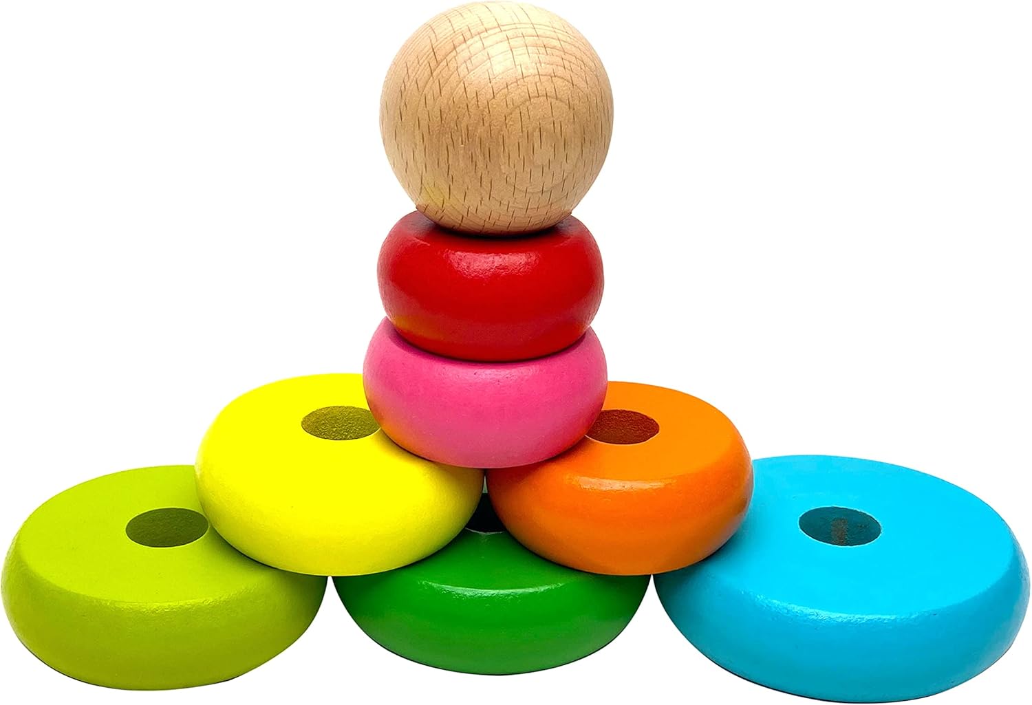 Rainbow Stacker Wooden Ring Educational Toy