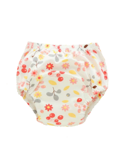 Washable Diaper Pants / White flowers