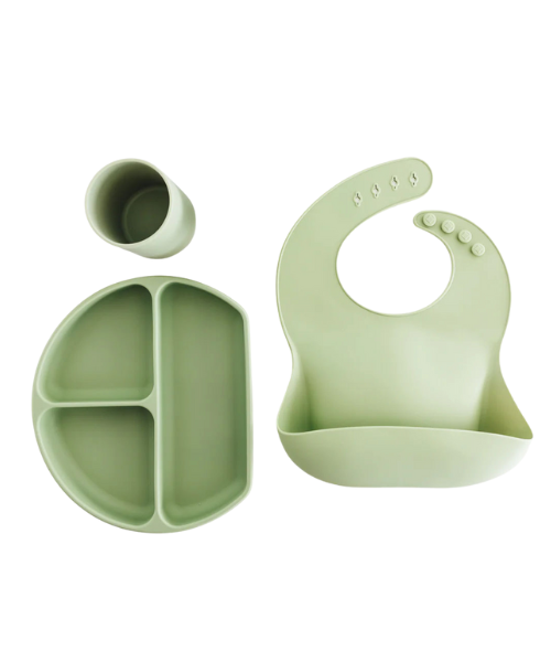 Silicone Feeding Set Green