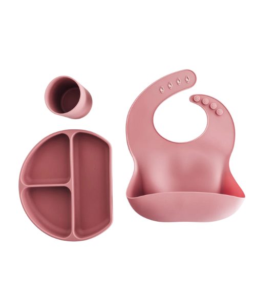 Silicone Feeding Set Pink