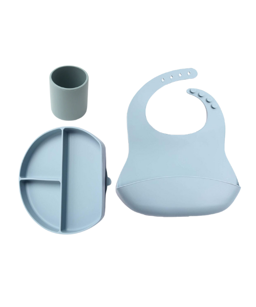 Silicone Feeding Set Blue