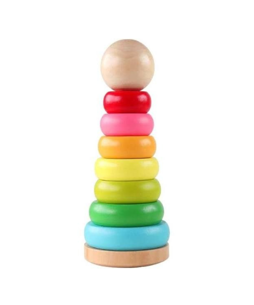 Rainbow Stacker Wooden Ring Educational Toy